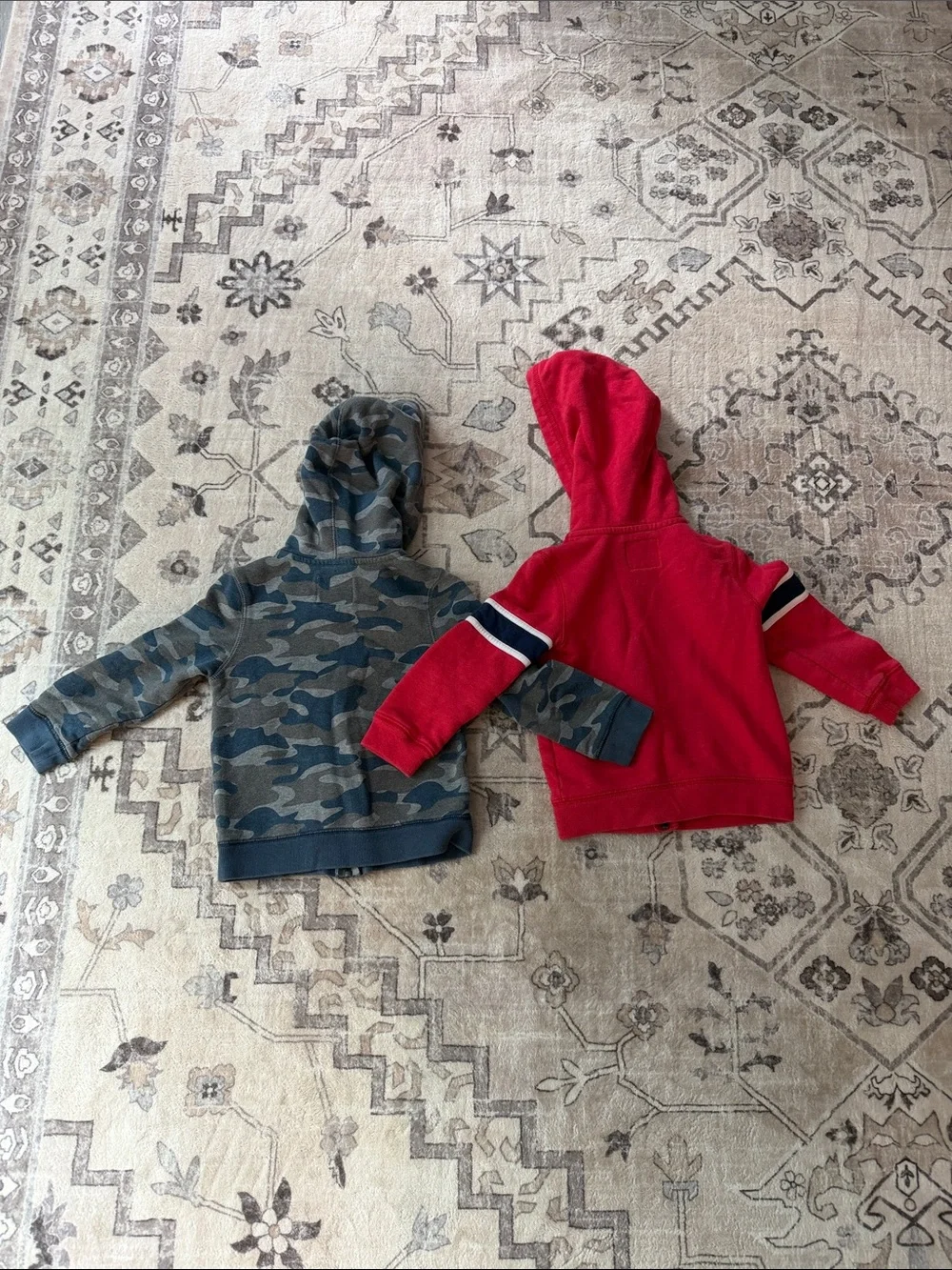 OshKosh B'gosh Red Zip Hoodie & Blue Camo Zip Hoodie Set